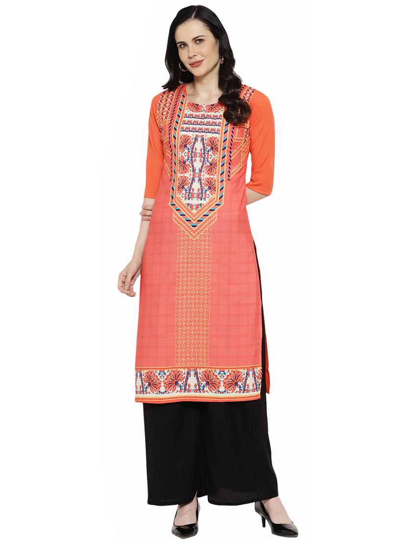 multi colored crepe combos kurta - 17671594 - Zoom Image - 5