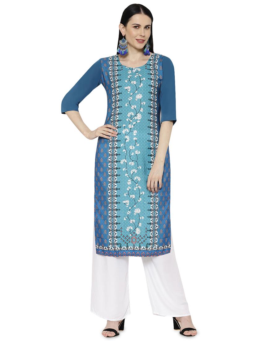 multi colored crepe combos kurta - 17671604 - Zoom Image - 5