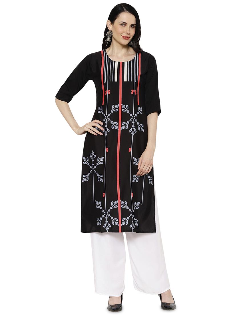 multi colored crepe combos kurta - 17671619 - Zoom Image - 2