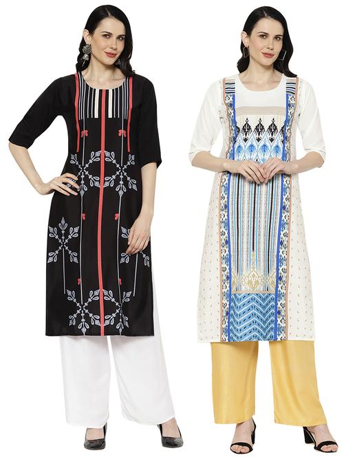 multi colored crepe combos kurta - 17671626 - Standard Image - 1
