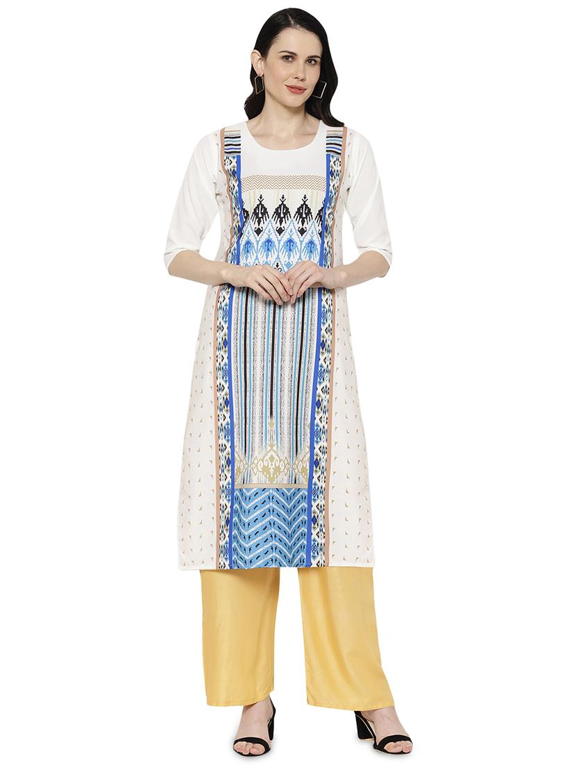 multi colored crepe combos kurta - 17671626 - Zoom Image - 5
