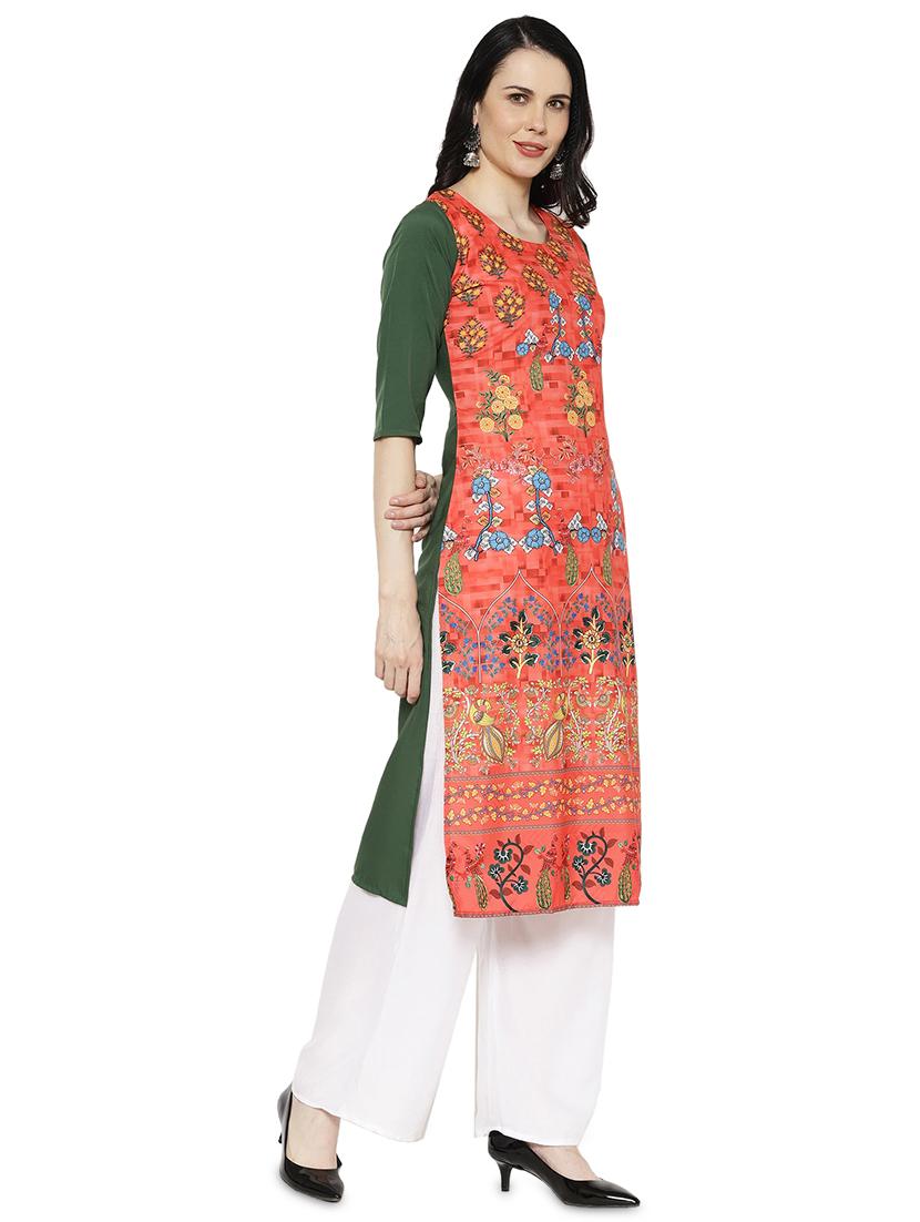 multi colored crepe combos kurta - 17671627 - Zoom Image - 6