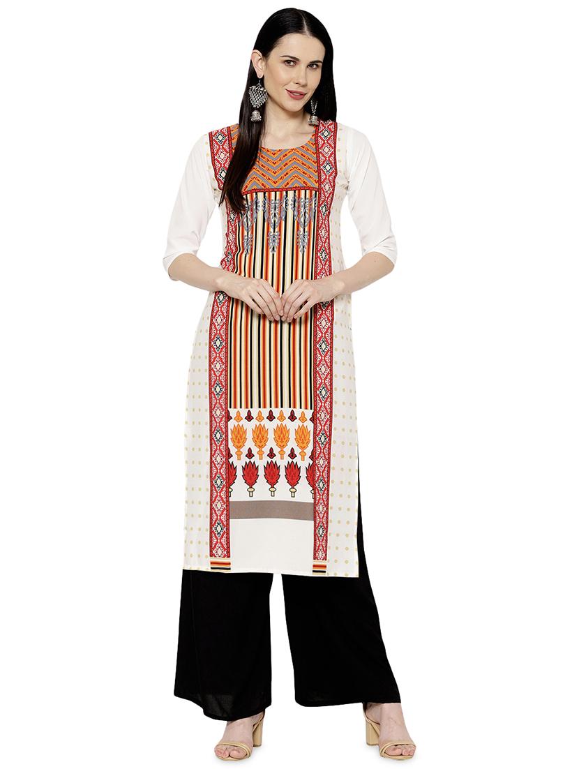 multi colored crepe combos kurta - 17671652 - Zoom Image - 2