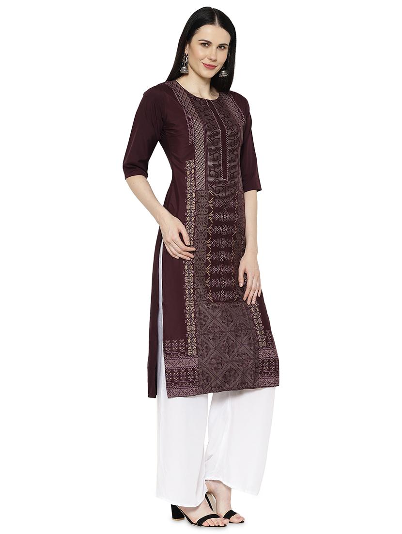 multi colored crepe combos kurta - 17671652 - Zoom Image - 6