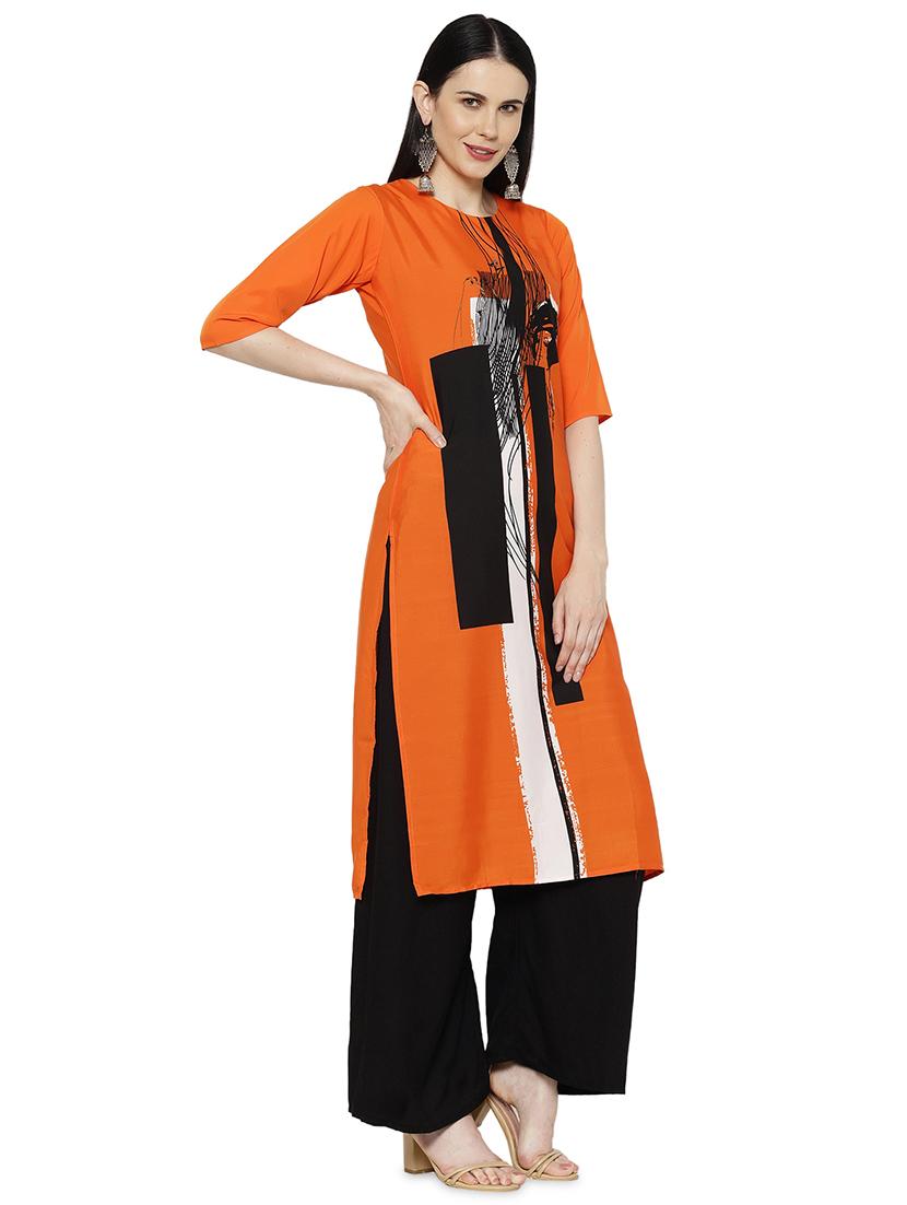 multi colored crepe combos kurta - 17671687 - Zoom Image - 3