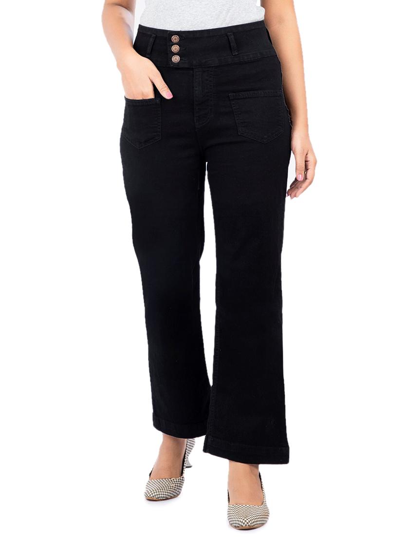 black cotton blend jeans - 17671893 - Zoom Image - 1