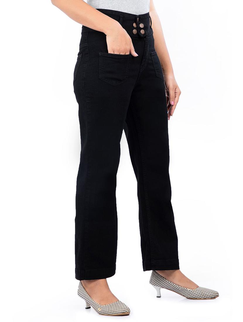 black cotton blend jeans - 17671893 - Zoom Image - 2