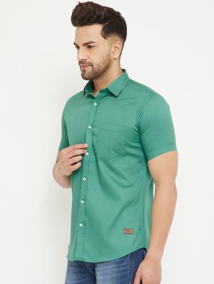 green solid casual shirt - 17672106 - Standard Image - 2