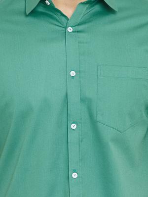green solid casual shirt - 17672106 - Standard Image - 5
