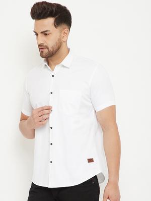 white solid casual shirt - 17672107 - Standard Image - 2
