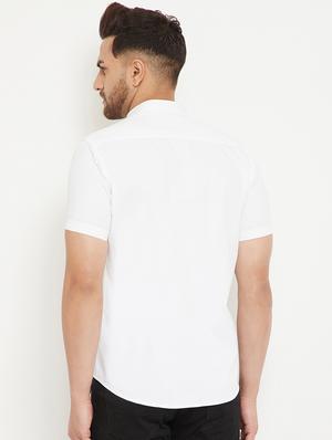 white solid casual shirt - 17672107 - Standard Image - 3