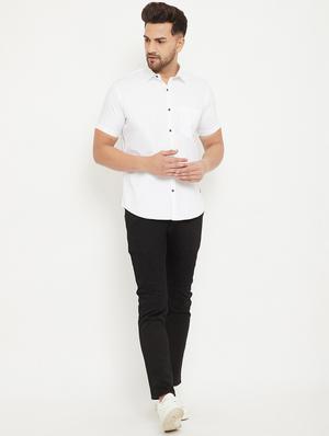 white solid casual shirt - 17672107 - Standard Image - 4
