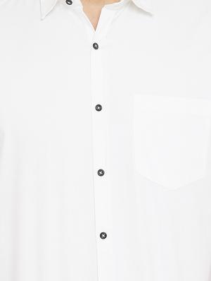 white solid casual shirt - 17672107 - Standard Image - 5