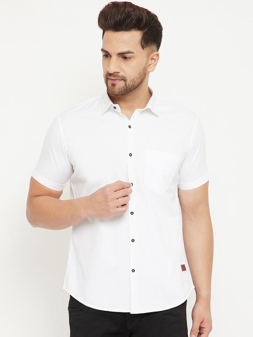 white solid casual shirt - 17672107 - Zoom Image - 1