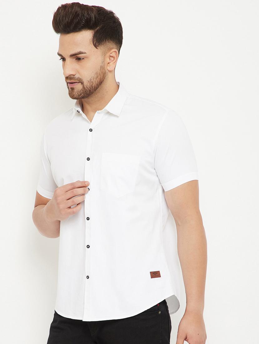 white solid casual shirt - 17672107 - Zoom Image - 2