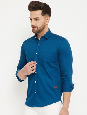 teal solid casual shirt - 17672110 - Standard Image - 2