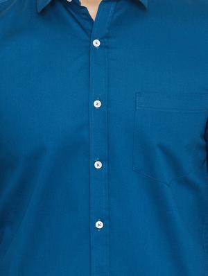 teal solid casual shirt - 17672110 - Standard Image - 5