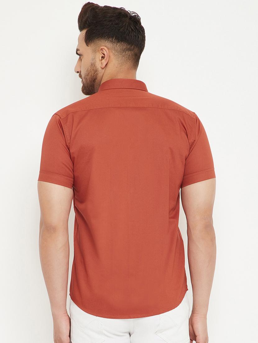 rust solid casual shirt - 17672118 - Zoom Image - 3