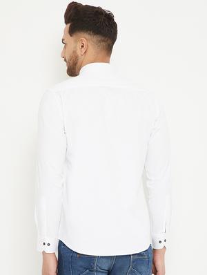 white solid casual shirt - 17672128 - Standard Image - 3