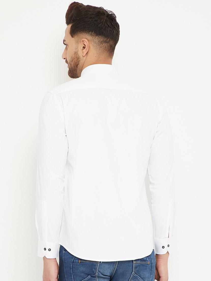 white solid casual shirt - 17672128 - Zoom Image - 3