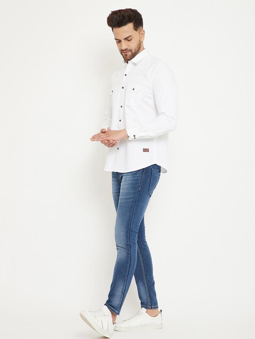 white solid casual shirt - 17672128 - Zoom Image - 4