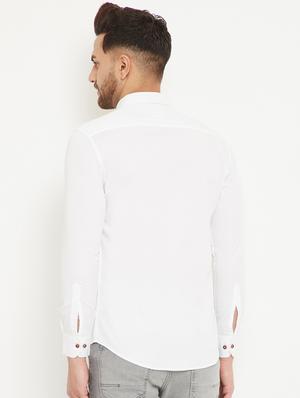 white solid casual shirt - 17672137 - Standard Image - 3