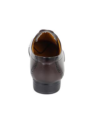 brown leatherette laceup brouges - 17672139 - Standard Image - 3