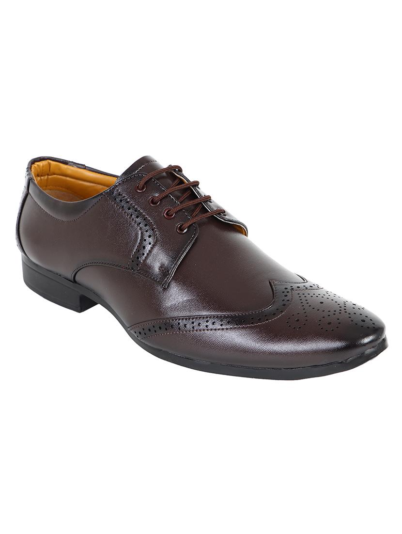 brown leatherette laceup brouges - 17672139 - Zoom Image - 1