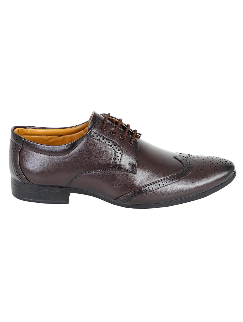brown leatherette laceup brouges - 17672139 - Zoom Image - 2