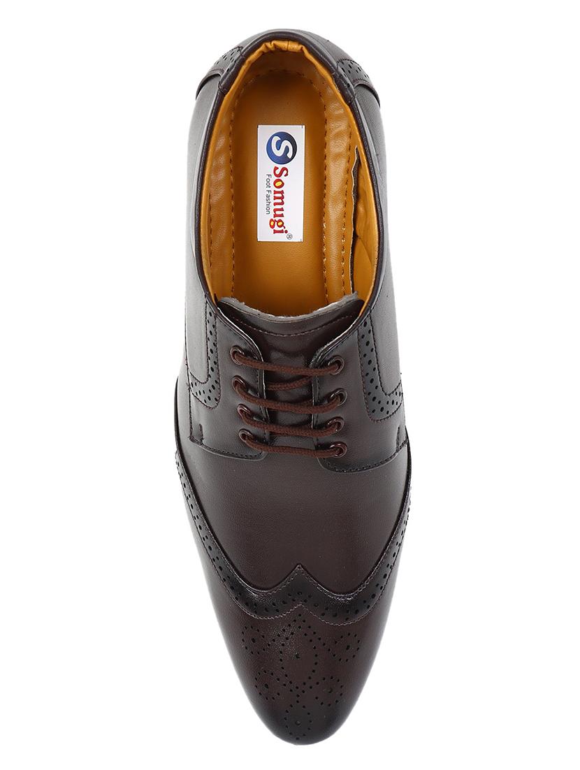 brown leatherette laceup brouges - 17672139 - Zoom Image - 4