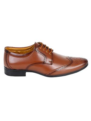 brown leatherette laceup brouges - 17672141 - Standard Image - 2