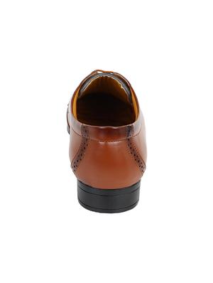 brown leatherette laceup brouges - 17672141 - Standard Image - 3