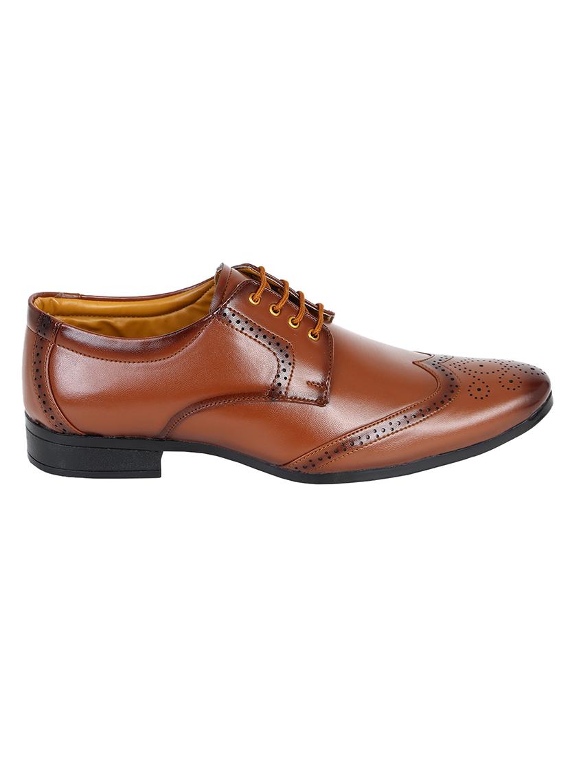 brown leatherette laceup brouges - 17672141 - Zoom Image - 2