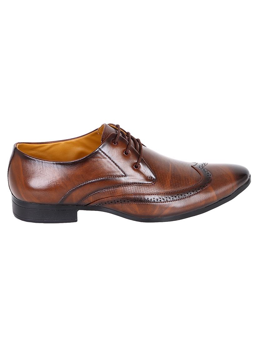 brown leatherette laceup brouges - 17672142 - Zoom Image - 2