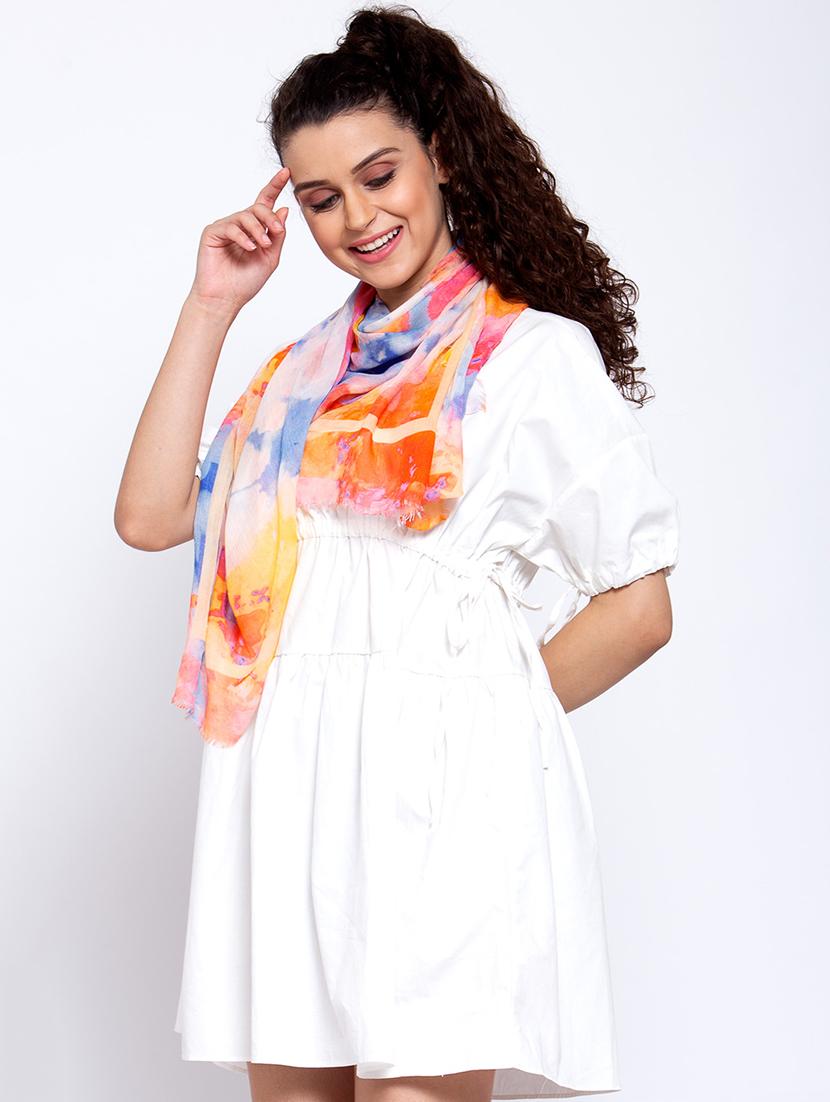orange rayon scarf - 17672180 - Zoom Image - 2