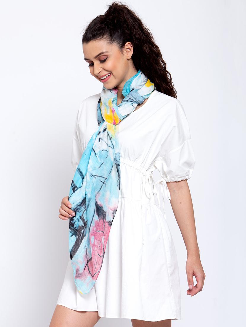 blue cotton scarf - 17672182 - Zoom Image - 2