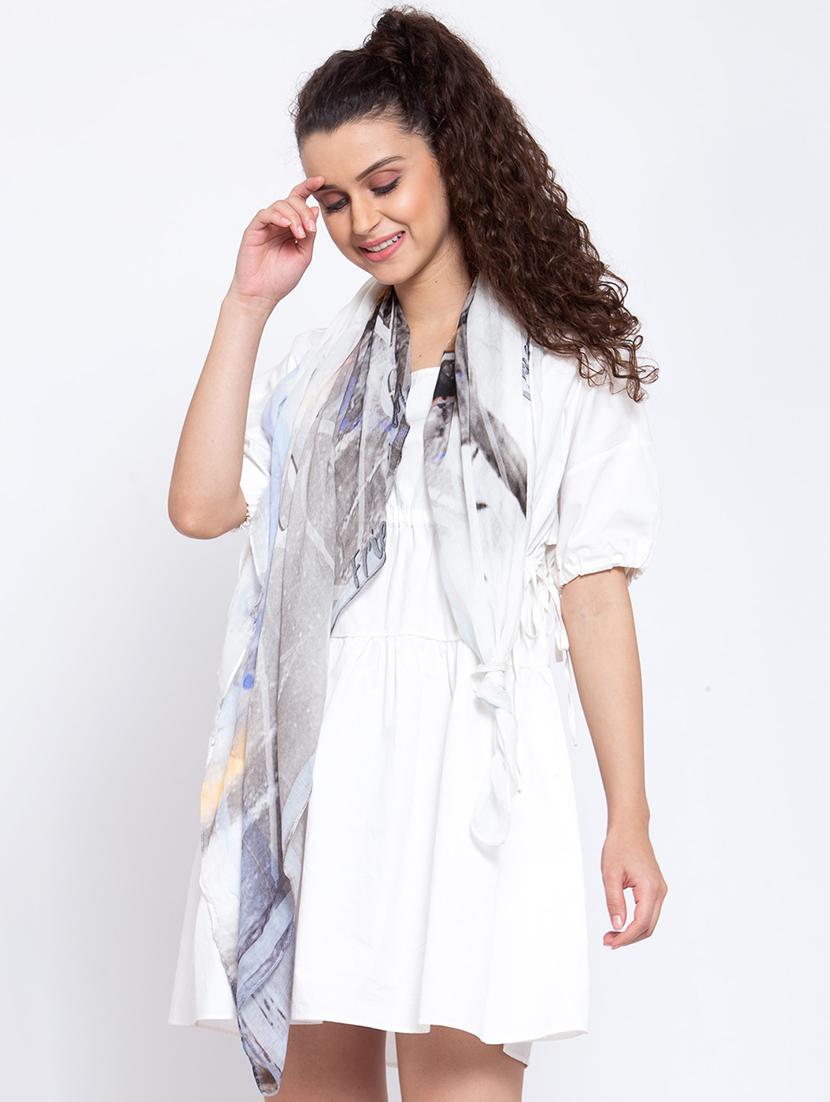 grey rayon scarf - 17672184 - Zoom Image - 2