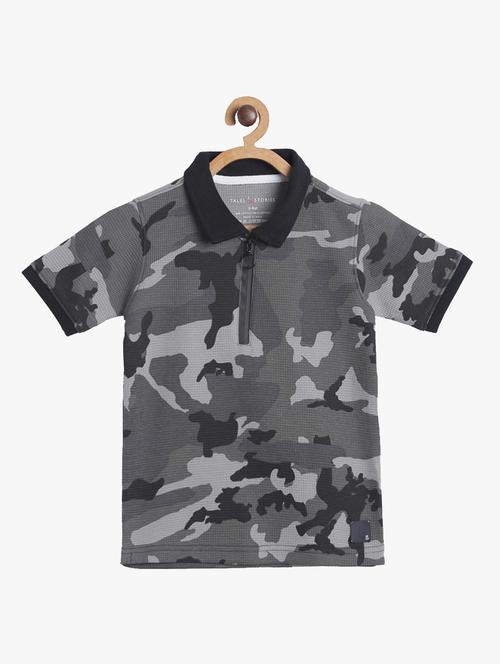 polo neck printed t-shirt - 17672321 - Standard Image - 1