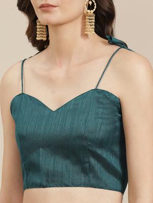 green sequined saree with blouse - 17672338 - Standard Image - 3