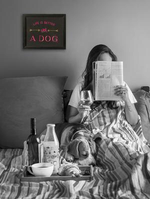 life is better with a dog wall frame - 17672701 - Standard Image - 2