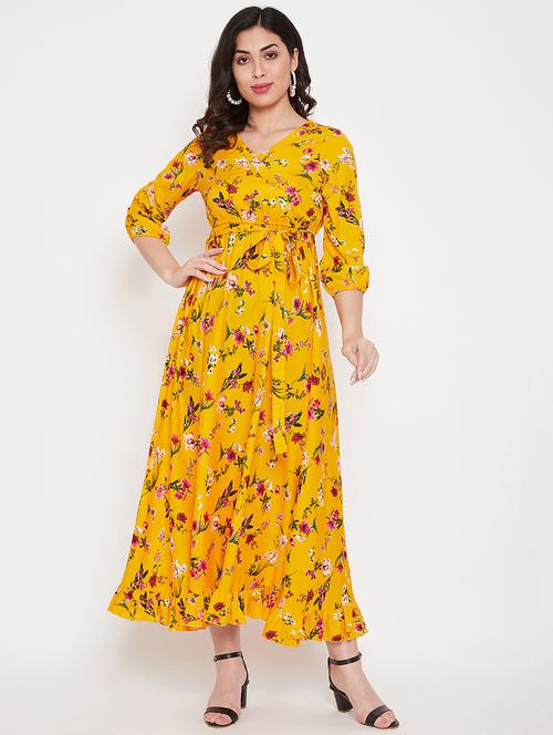 tie front floral flared dress - 17672765 - Standard Image - 1