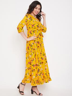 tie front floral flared dress - 17672765 - Standard Image - 3