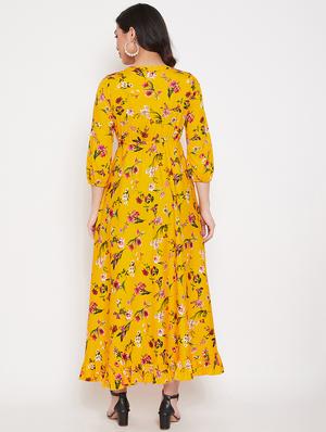 tie front floral flared dress - 17672765 - Standard Image - 4