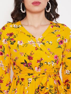tie front floral flared dress - 17672765 - Standard Image - 5