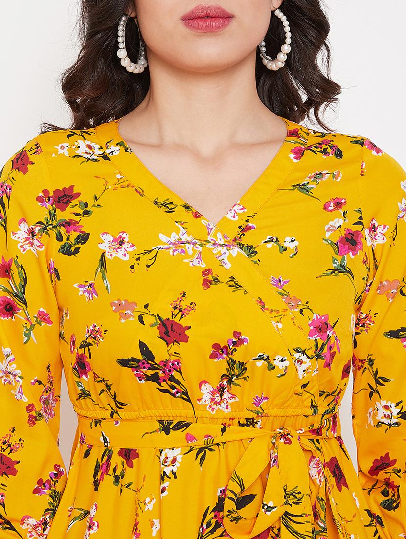 tie front floral flared dress - 17672765 - Zoom Image - 5