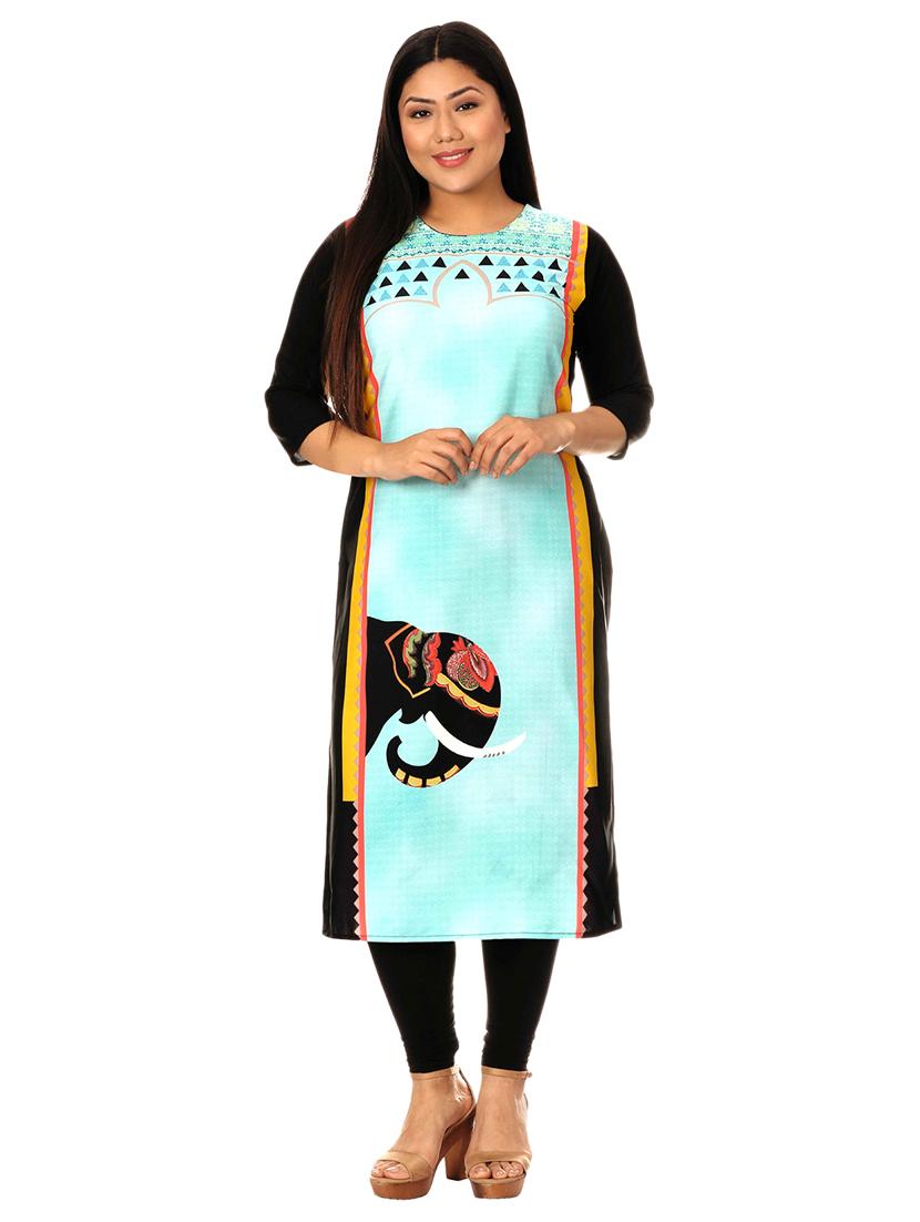 multi colored crepe combos kurta - 17673045 - Zoom Image - 5