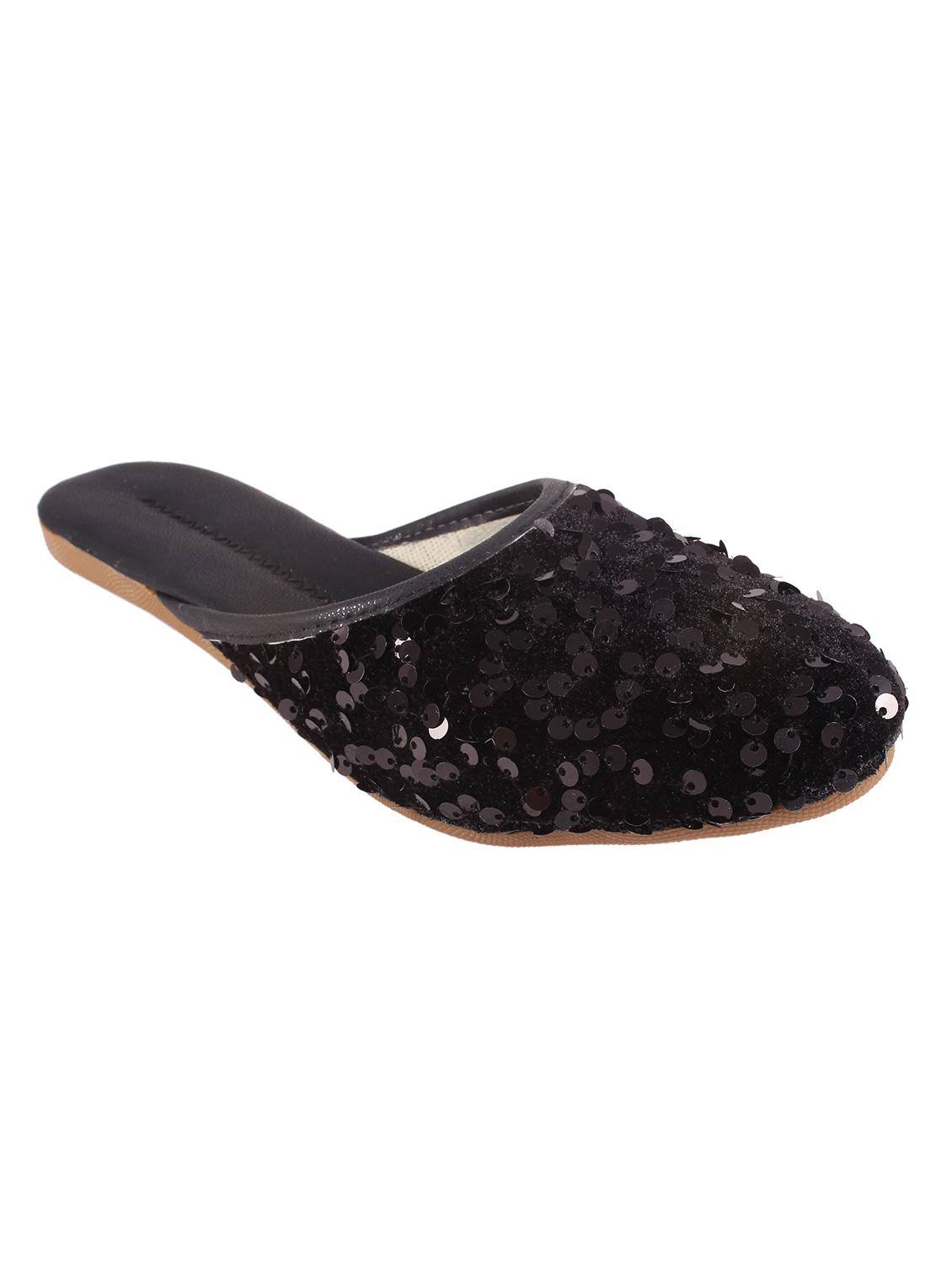black slip on mojari - 17673134 - Zoom Image - 1