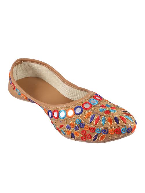 brown slip on jutis - 17673151 - Standard Image - 1