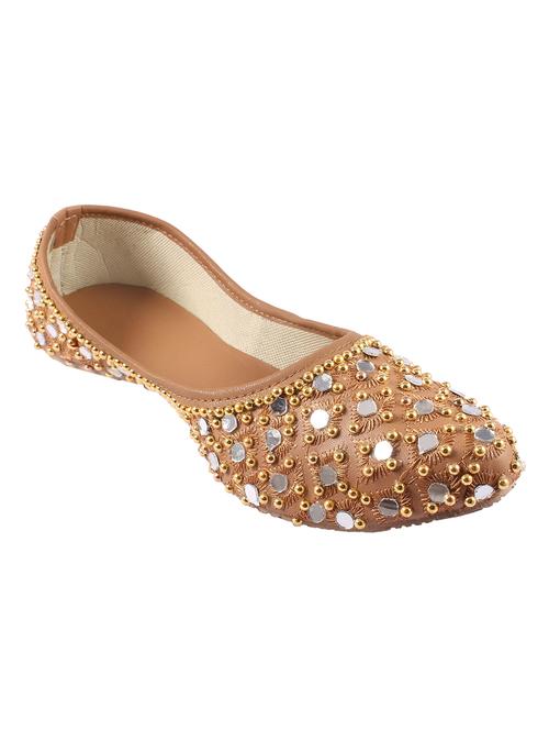brown slip on jutis - 17673156 - Standard Image - 1