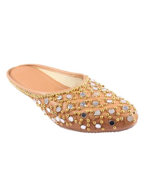 brown slip on jutis - 17673162 - Standard Image - 1
